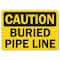 Signmission OSHA Caution, 7" Height, Rigid Plastic, 10" x 7", Landscape, Buried Pipe Line OS-CS-P-710-L-19121 - alternate 1
